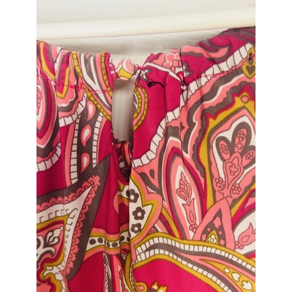 Womens International Concepts Pink Paisley Sleeveless Tank Keyhole Neck Petite S - Picture 6 of 8